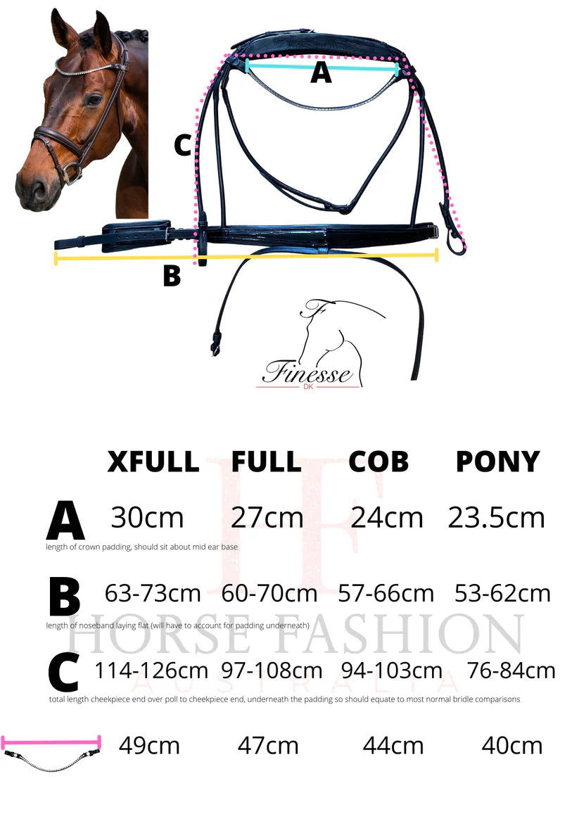 Finesse Outlet - XFULL Cayenne Flat Leather Snaffle with Lacquer Black/black Padding