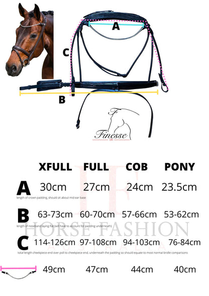 Finesse Outlet - XFULL Cayenne Flat Leather Snaffle with Lacquer Black/black Padding