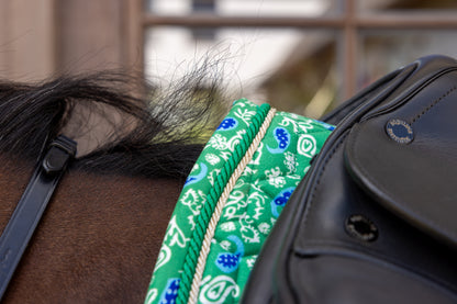 Kentucky Saddle Pad Velvet Print: Limited Edition Dressage Paisley Green