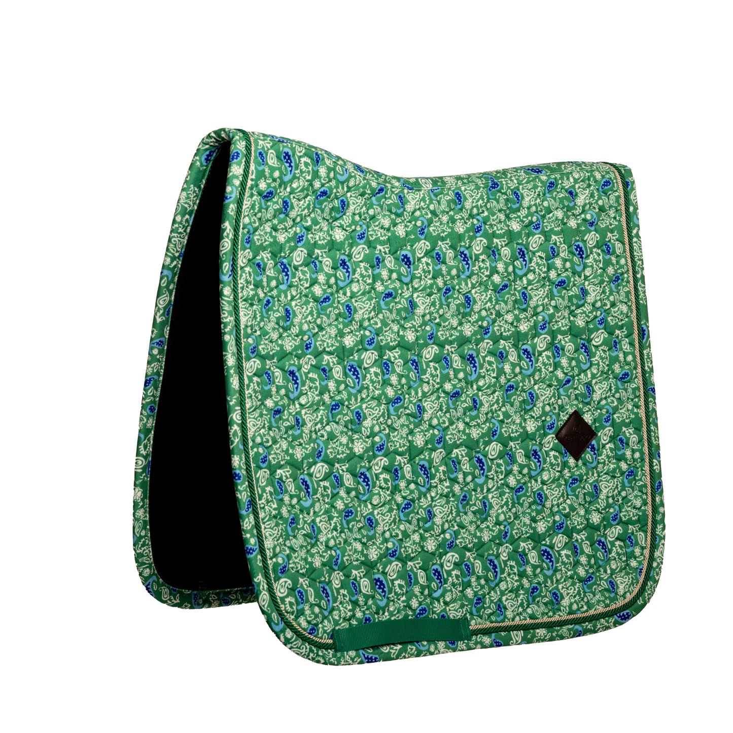 Kentucky Saddle Pad Velvet Print: Limited Edition Dressage Paisley Green