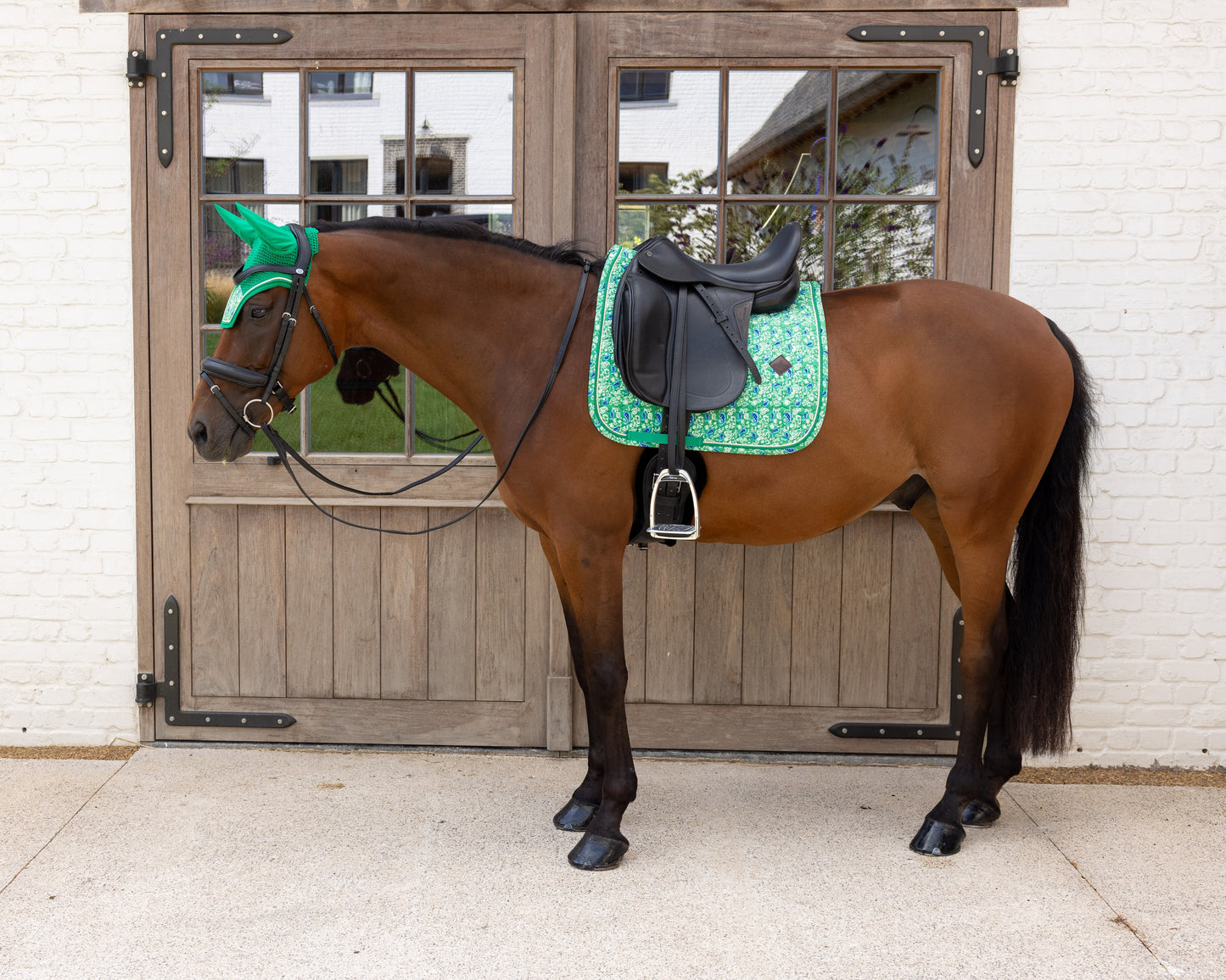Kentucky Saddle Pad Velvet Print: Limited Edition Dressage Paisley Green