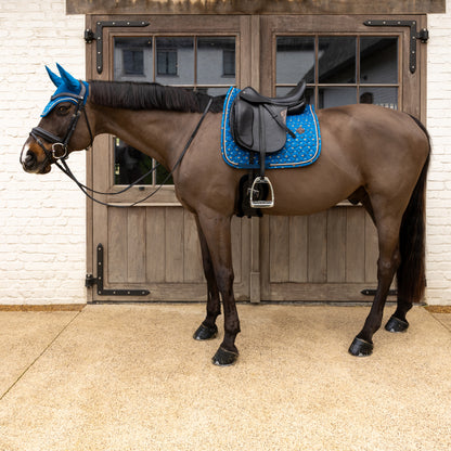 Kentucky Saddle Pad Velvet Horse Print: Dressage Blue or Green
