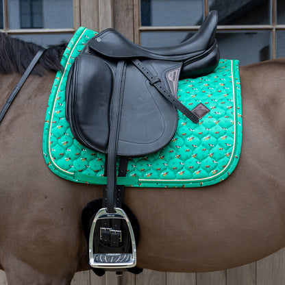 Kentucky Saddle Pad Velvet Horse Print: Dressage Blue or Green