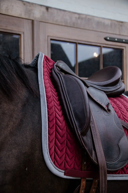 Kentucky Velvet Contrast Full Dressage Saddle Pad | Bordeaux