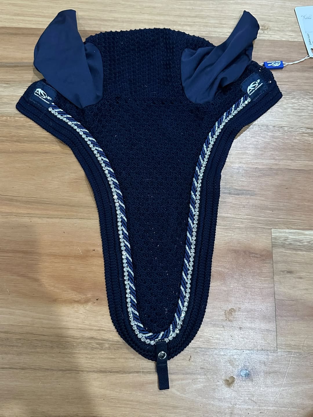 Anna Scarpati Long Tie Down Bonnet Navy Full