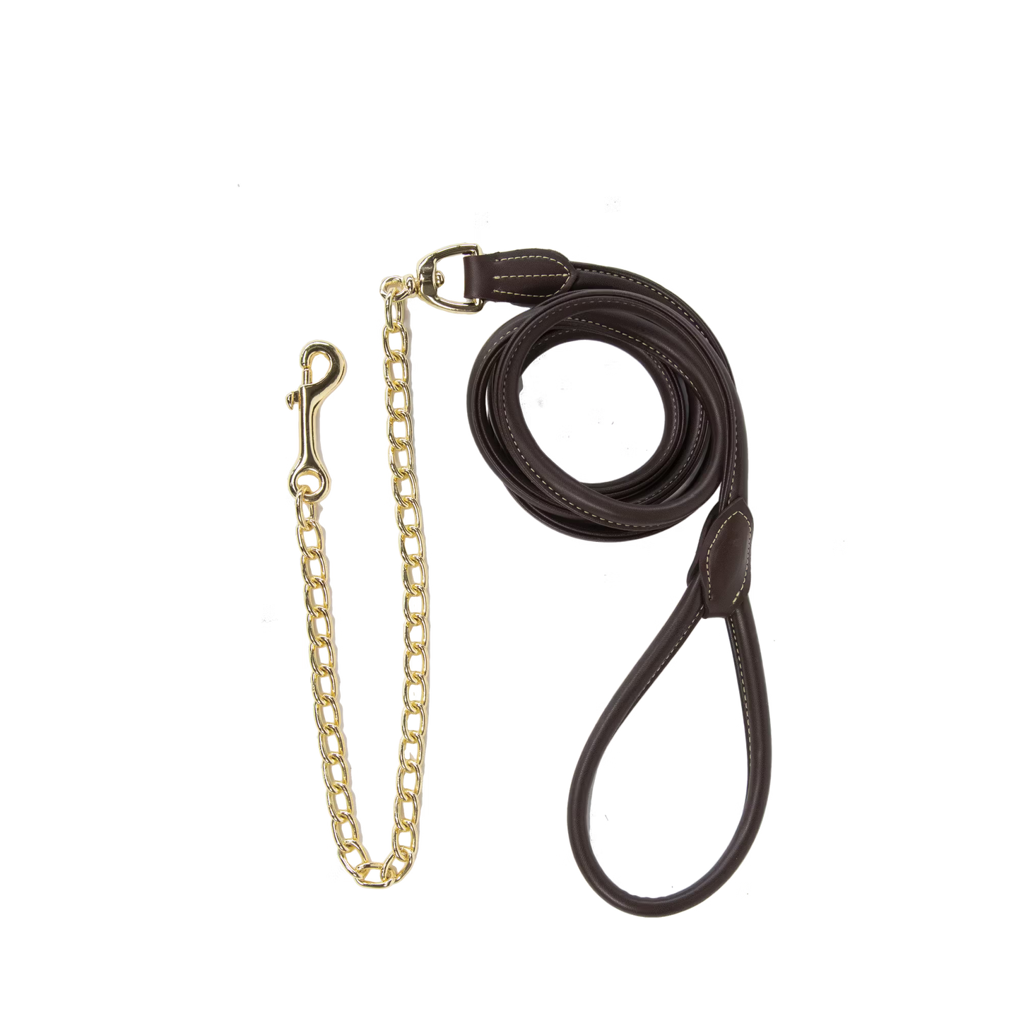 Kentucky Artifical Leather Lead with Chain | Brown
