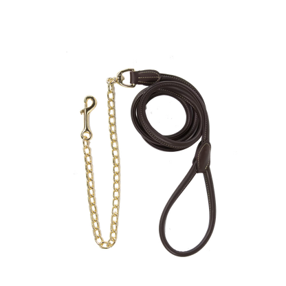 Kentucky Artifical Leather Lead with Chain | Brown