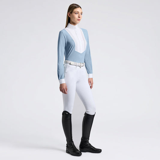 Cavalleria Toscana SS25 American L/S Competition Shirt | Blue Fog