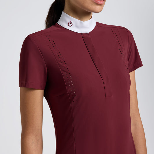 Cavalleria Toscana FW25 Perforated S/S Jersey Competition Shirt | Bordeaux
