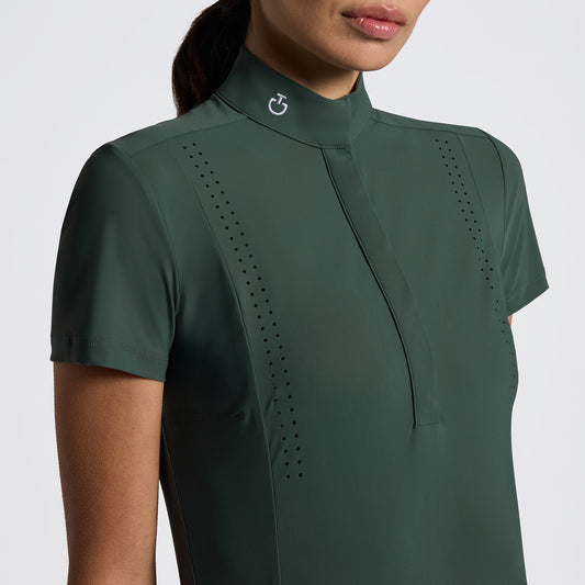 Cavalleria Toscana FW25 Perforated S/S Jersey Competition Shirt | Jungle Green
