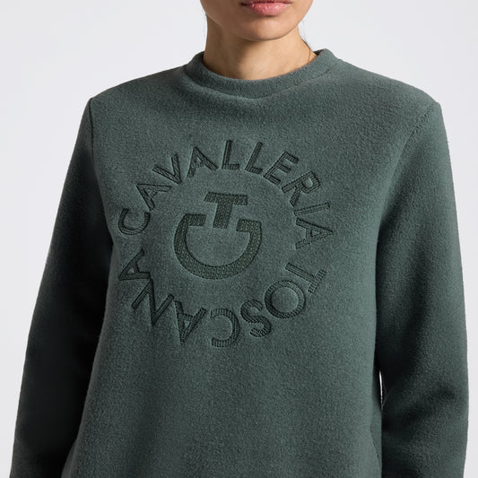 Cavalleria Toscana FW25 Fleece Crew Neck Sweatshirt | Jungle Green