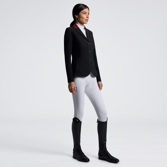 Cavalleria Toscana FW25 REVO Light Tech Knit Zip Jacket | Black/Burgundy