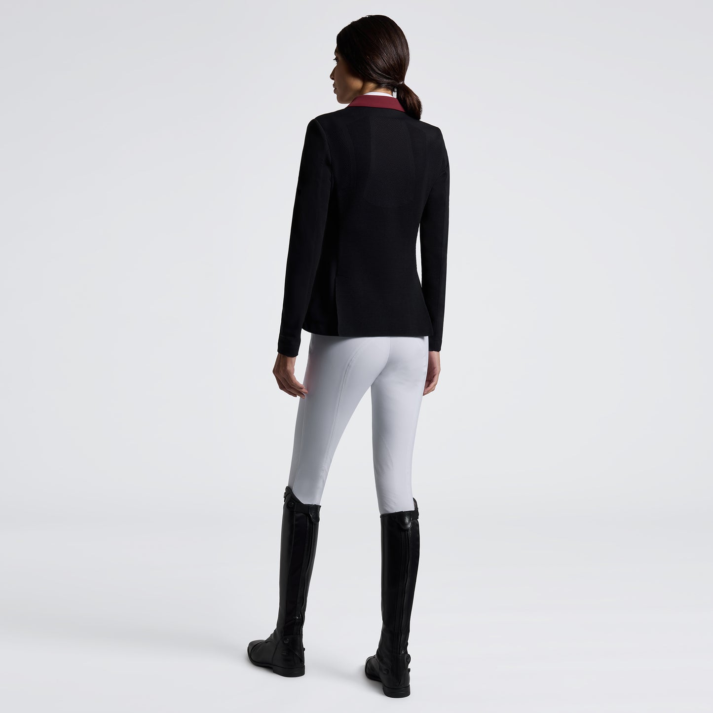 Cavalleria Toscana FW25 REVO Light Tech Knit Zip Jacket | Black/Burgundy