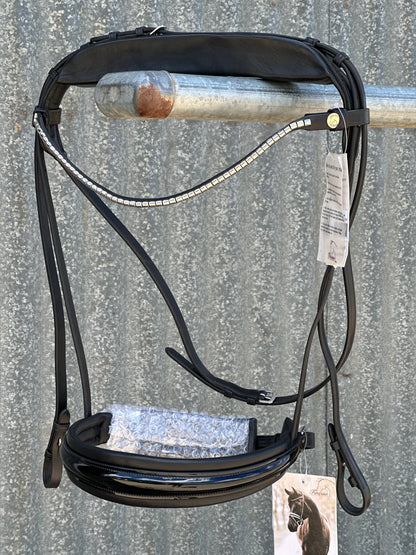 Finesse Outlet - XFULL Cayenne Flat Leather Snaffle with Lacquer Black/black Padding