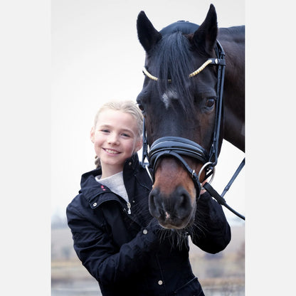 Finesse Snaffle Bridle V2.0 | Black Leather with Gold Clincher Browband