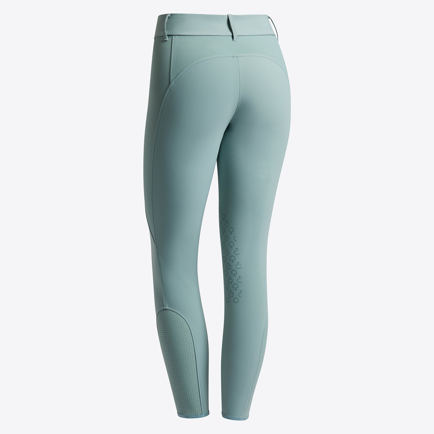 Cavalleria Toscana SS25 Perforated Insert Knee Grip Breeches | White or Light Teal Green