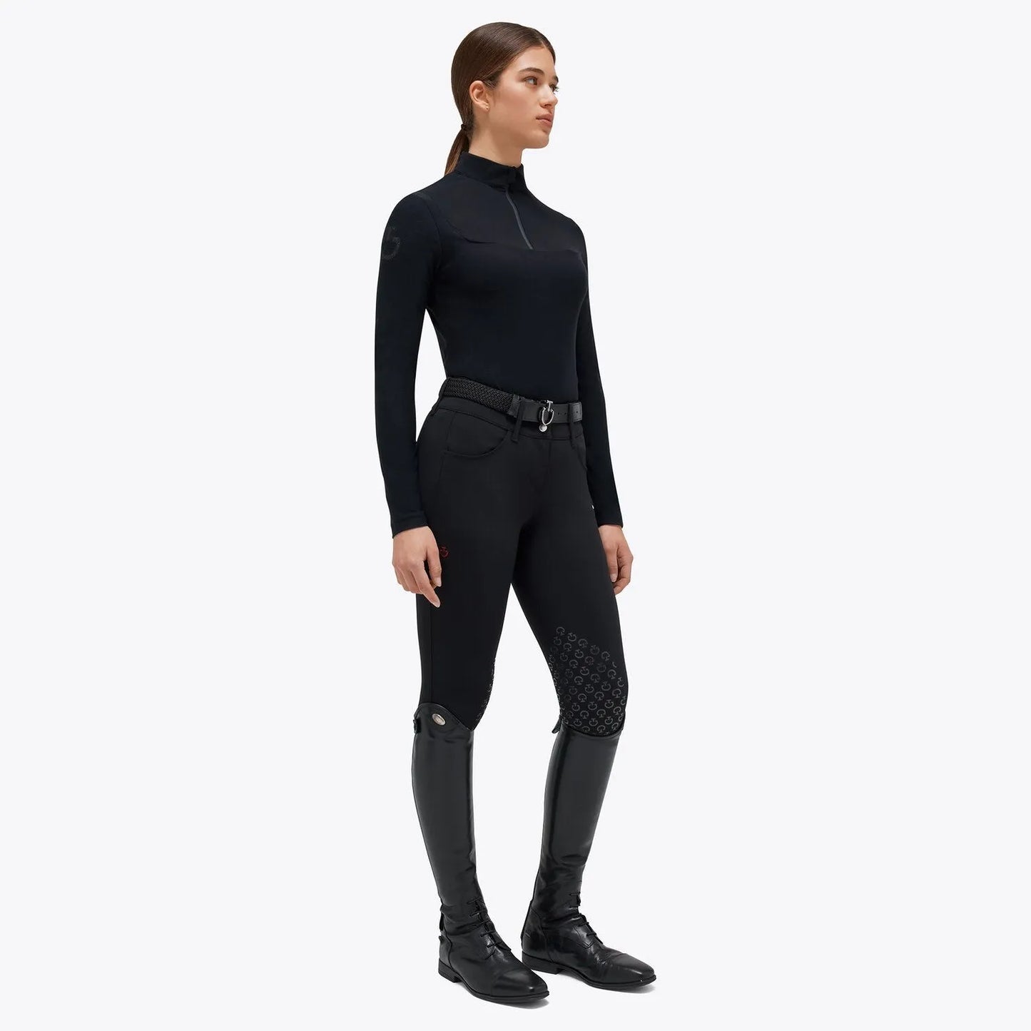 Cavalleria Toscana Long Sleeve Jersey Fleece Training Zip Top | Black or Navy