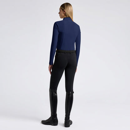 Cavalleria Toscana SS25 L/S Perforated Jersey Inserts Top | Royal