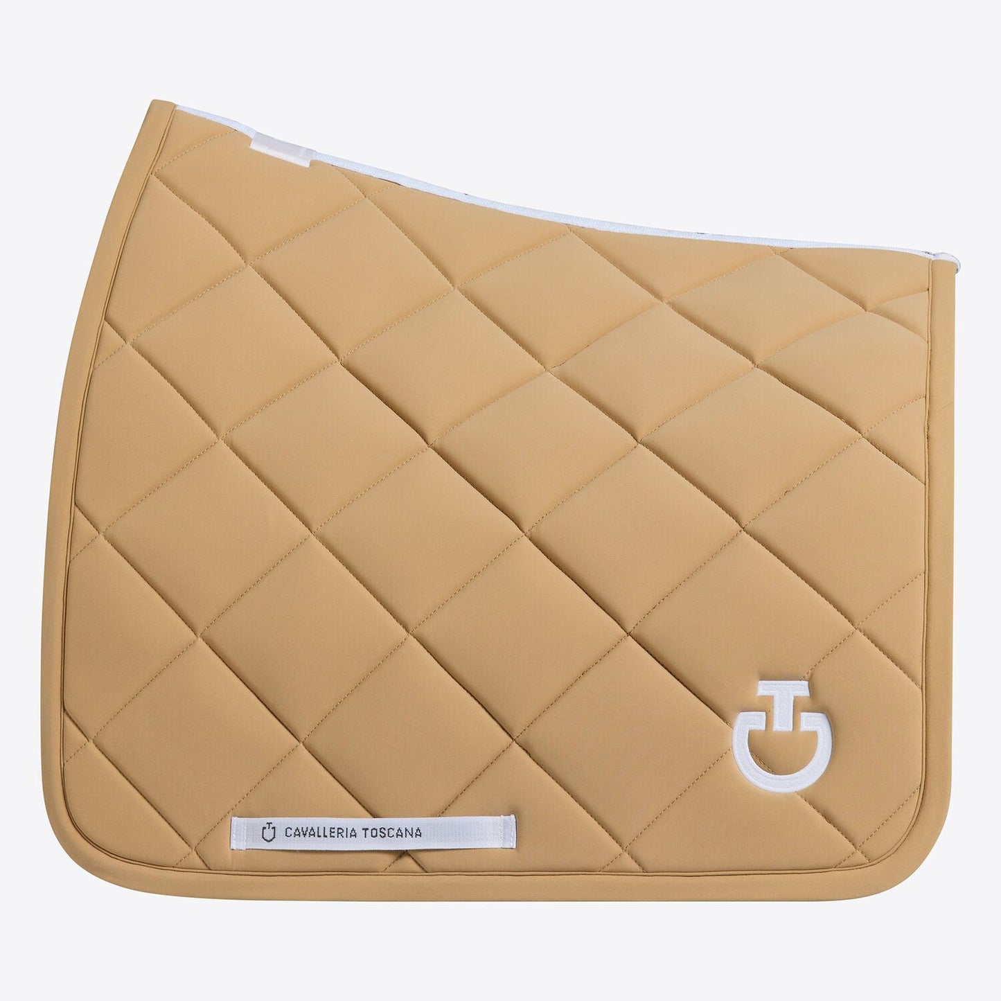Cavalleria Toscana SS25 Jersey Dressage Saddle Pad Diamond Quilt | Tan