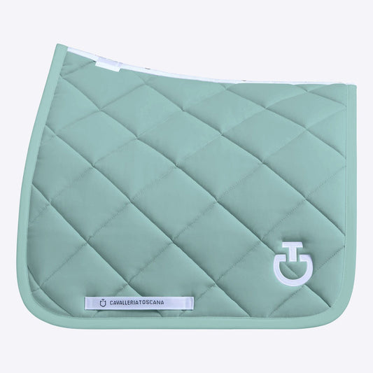 Cavalleria Toscana SS25 Jersey Dressage Saddle Pad Diamond Quilt | Light Teal Green