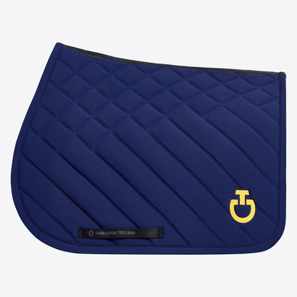 Cavalleria Toscana SS25 Jumping Saddle Pad Diamond and Line | Royal Blue/Gold
