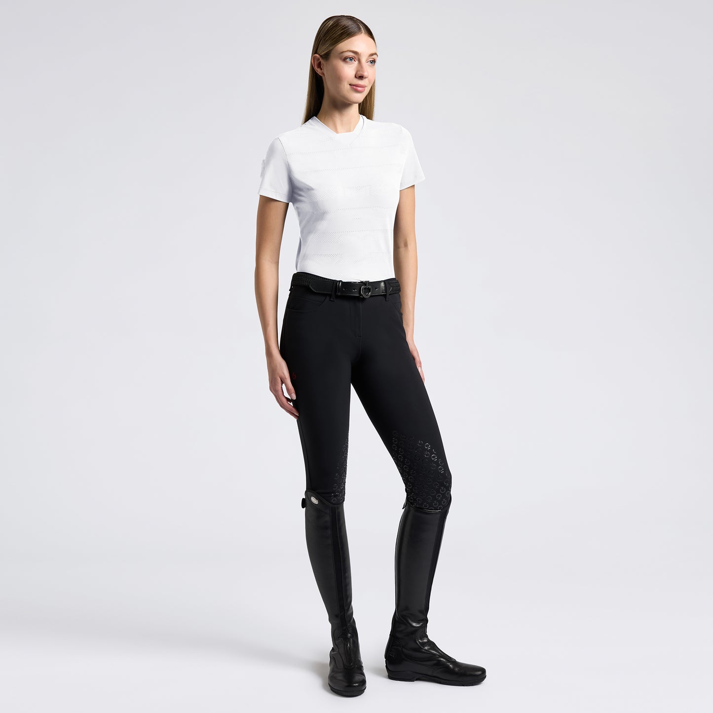 Cavalleria Toscana SS25 Perforated Jersey T-Shirt | Royal or Light Grey