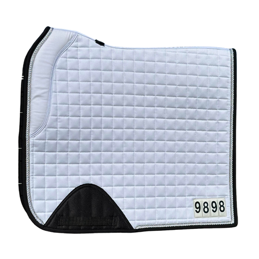 Horse Fashion Australia White Dressage Competition Pad with Numbers