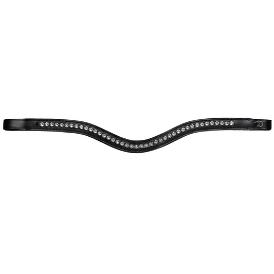 Dy'on Black Leather Full Swarovski Crystal Browband | Full Black