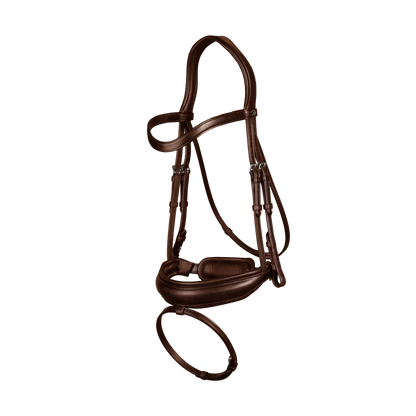 Dy'on Dressage Flat Leather Snaffle Bridle Matte Leather Noseband