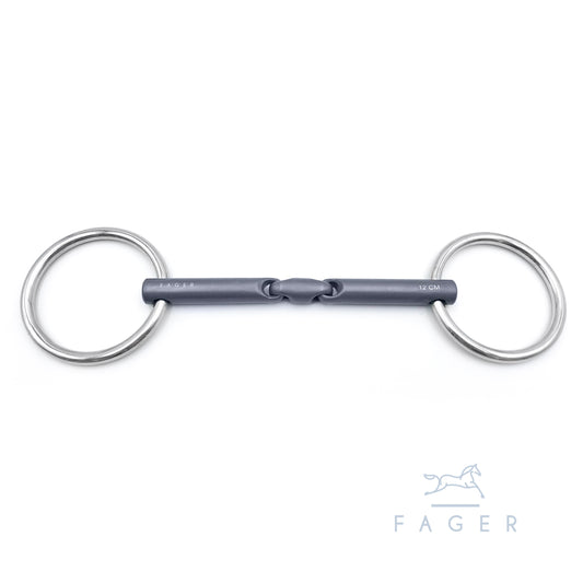 FAGER "Madeleine" Titanium Single/Double Jointed Bridoon Bit - Ex Display no tags