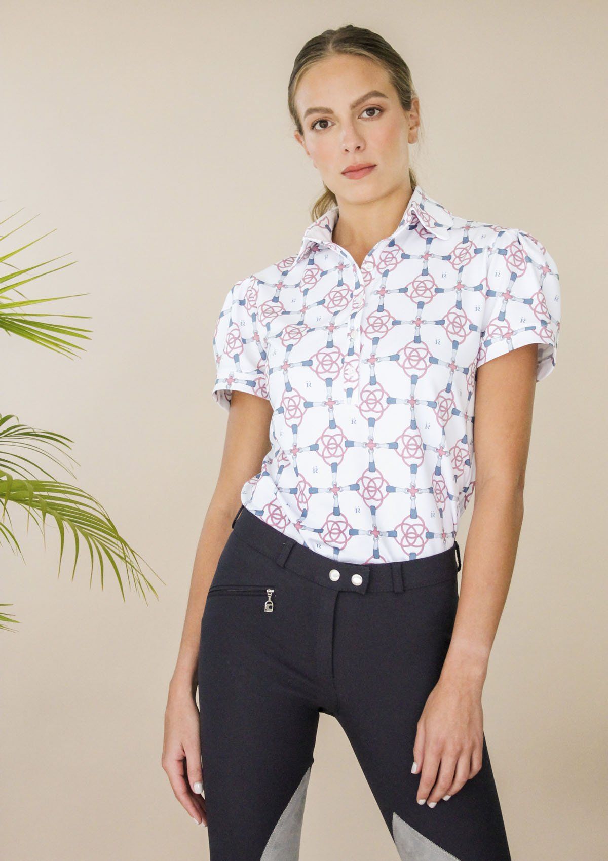 Ronner Design Acasia Polo Shirt | Bamboo Bit Print White EX DISPLAY