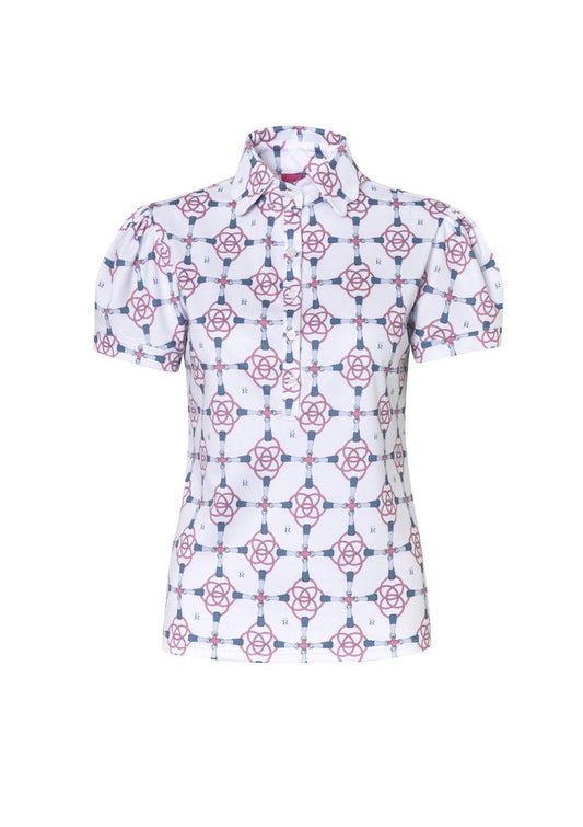 Ronner Design Acasia Polo Shirt | Bamboo Bit Print White EX DISPLAY