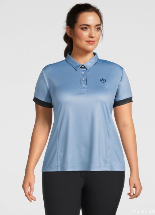 PS of Sweden Curvy Ella Polo Shirt | Navy or Light Blue