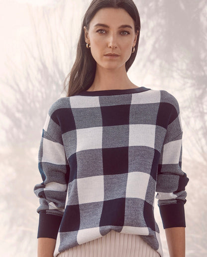 Iris & Wool Merino Gargle Gingham Sweater