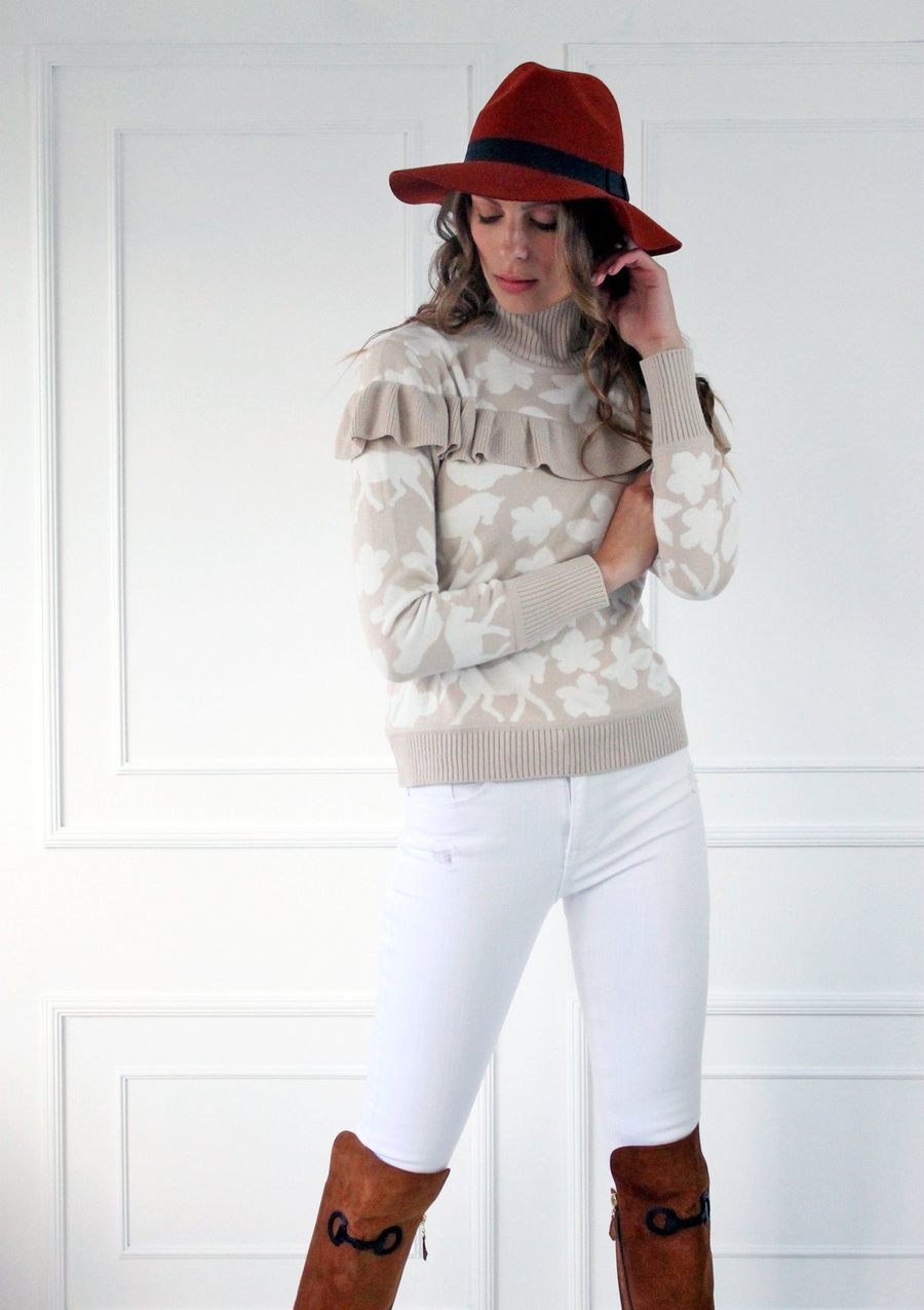 Ronner Lila Ruffle Turtleneck | Beige EX DISPLAY