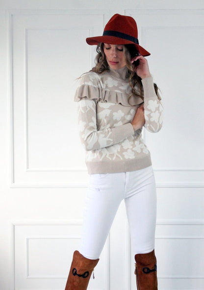 Ronner Lila Ruffle Turtleneck | Beige EX DISPLAY