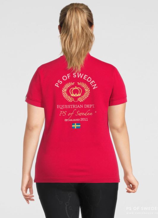 PS of Sweden Curvy Poppy Polo Shirt | Red