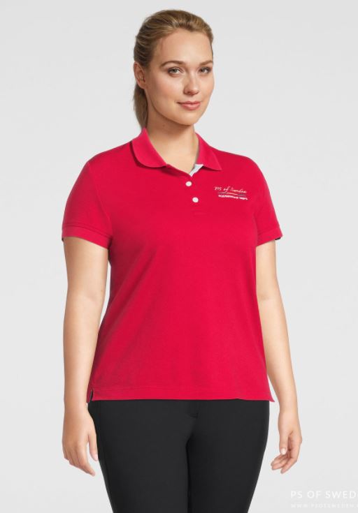 PS of Sweden Curvy Poppy Polo Shirt | Red