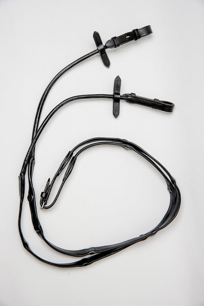 Finesse Reins - Rolled Front with Stoppers and Padding