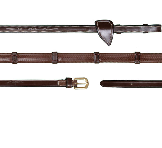 Dy'on D Collection 1/2" Rubber Reins with 7 Leather Loops