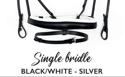 Finesse Outlet: Snaffle Bridle Cassidy | Rolled Black Leather with Silver Clincher Browband