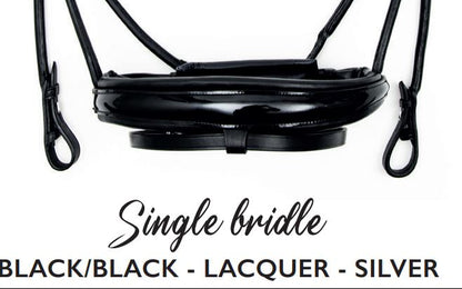 Finesse Outlet: Snaffle Bridle Cassidy | Rolled Black Leather with Silver Clincher Browband
