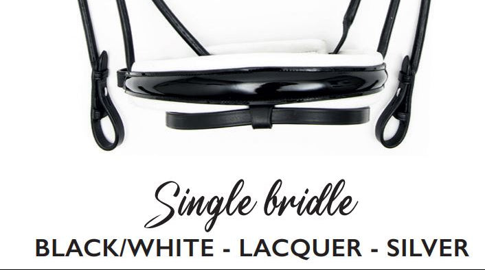 Finesse Outlet: Snaffle Bridle Cassidy | Rolled Black Leather with Silver Clincher Browband