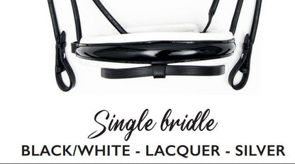 Finesse Outlet: Snaffle Bridle Cassidy | Rolled Black Leather with Silver Clincher Browband