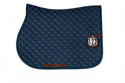 Dy'on Jump Saddle Pad Logo Design with Number | White or Navy EX DISPLAY